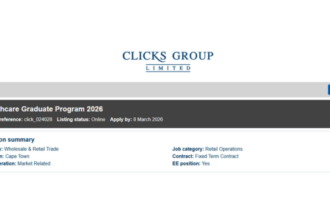Healthcare Graduate Programme 2026 – Clicks Group