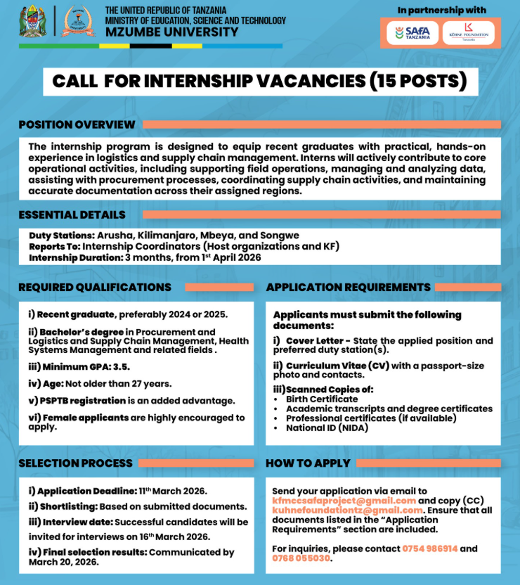 Mzumbe University Internship