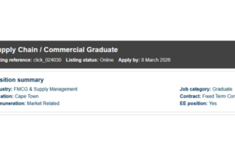 Supply Chain / Commercial Graduate Programme 2026 – Clicks Group