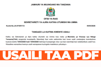 Tanzania Airports Authority (TAA) Call for Interview 2026