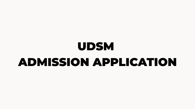 UDSM Online Admission Application Form 2026-27